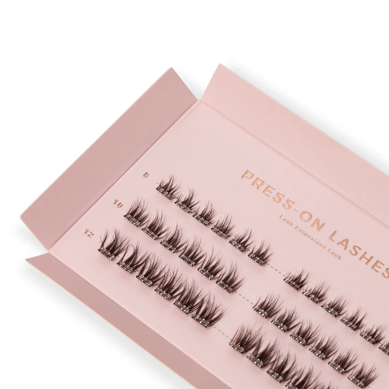 (Press on lashes - Whispy Cacao (donker bruin/ Clear bond)