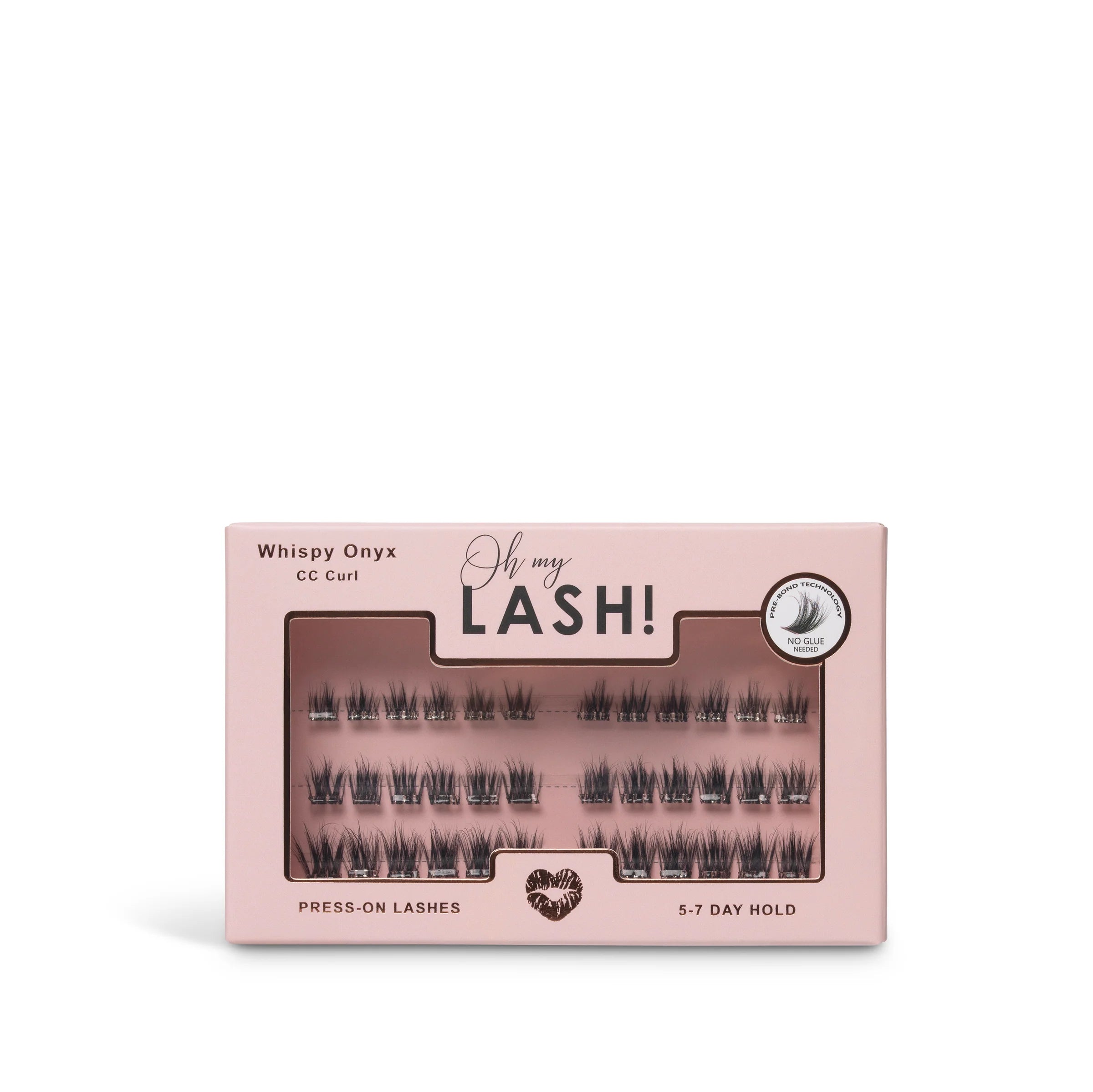 (Press on lashes - Whispy Onyx (zwart, doorzichtige kleeflaag)