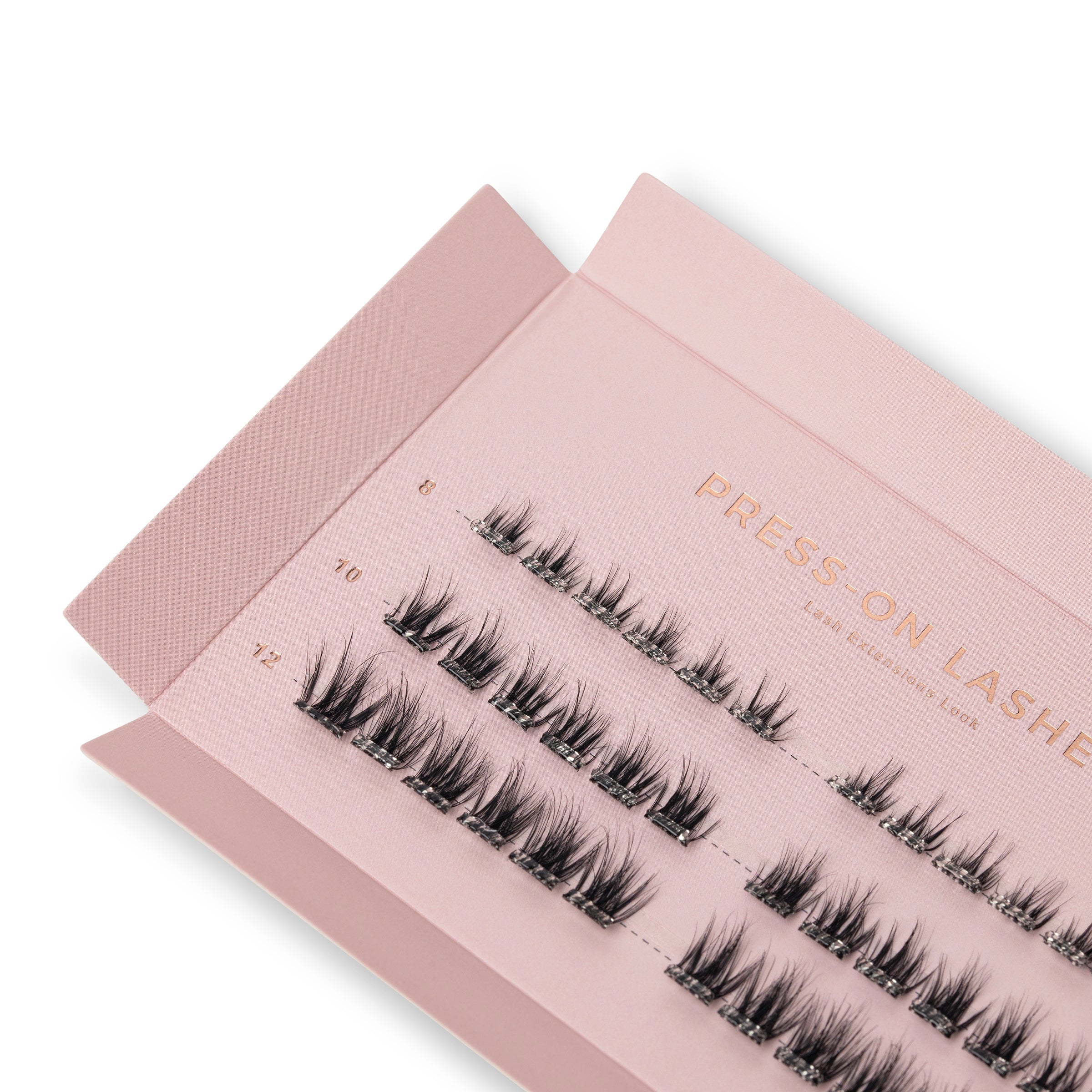 (Press on lashes - Whispy Onyx (zwart, doorzichtige kleeflaag)